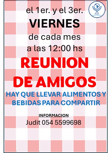 Afiche de la reunión de amigos de OLEI Beer Sheva