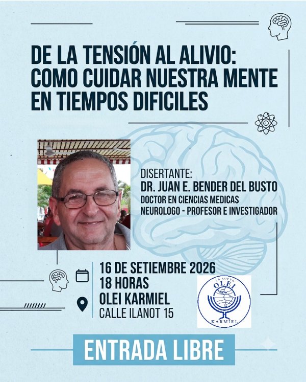 Afiche de la charla sobre salud mental de OLEI Karmiel