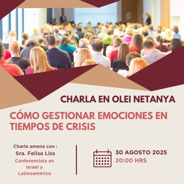 Charla en OLEI Netanya sobre cómo gestionar emociones en tiempos de crisis